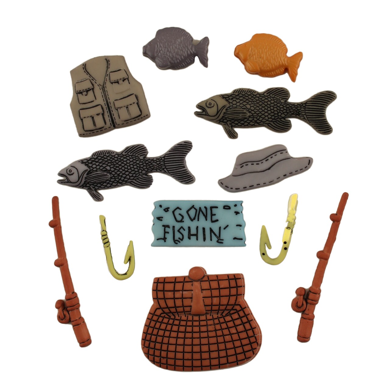 Buttons Galore and More Fishing Craft & Sewing Buttons - Fishing - 36 Buttons